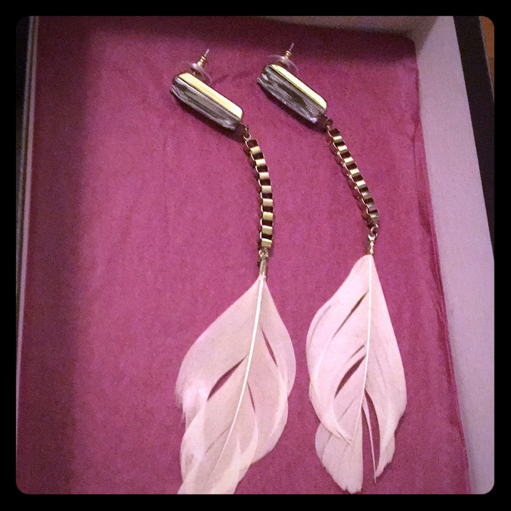 Feathered gold earrings
